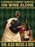 Opakowanie Malowanie po numerach - Plakat. Wino i pies 30x40