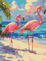 Opakowanie Malowanie po numerach - Różowe flamingi 30x40cm