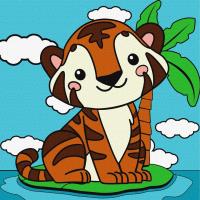 Opakowanie Malowanie po numerach - Urocze tygrysiątko 25x25cm