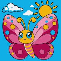 Opakowanie Malowanie po numerach - Wesoły motyl Kids 25x25cm