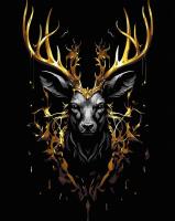 Opakowanie Malowanie po numerach + złota farba - Złoty jeleń