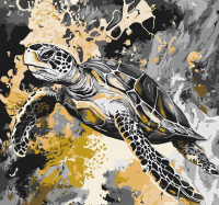 Opakowanie Malowanie po numerach - Złoty żółw metal 40x40cm