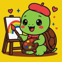 Opakowanie Malowanie po numerach - Żółwik artysta 25x25cm