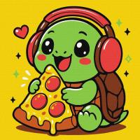 Opakowanie Malowanie po numerach - Żółwik i pizza 25x25cm