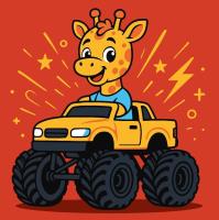 Opakowanie Malowanie po numerach - Żyrafa w samochodzi Kids