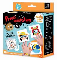 Mały miś to lubi! Przeciwieństwa. Puzzle + książeczka 3+. Autor: Podgórska Anna. SmakLiter.pl Okładka książki Mały miś to lubi! Przeciwieństwa. Puzzle + książeczka 3+