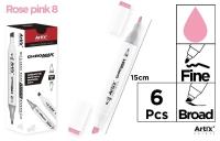 Marker Chromax z 2 końcówk. rose pink 8 (6szt). Wydawca: Artix. SmakLiter.pl Opakowanie Marker Chromax z 2 końcówk. rose pink 8 (6szt)