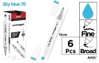 Marker Chromax z 2 końcówk. sky blue 76 (6szt). Wydawca: Artix. SmakLiter.pl Opakowanie Marker Chromax z 2 końcówk. sky blue 76 (6szt)