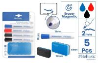 Marker do tablic 4szt z gąbką. Wydawca: BeBasic. SmakLiter.pl Opakowanie Marker do tablic 4szt z gąbką