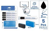 Marker do tablic 4szt z gąbką. Wydawca: BeBasic. SmakLiter.pl Opakowanie Marker do tablic 4szt z gąbką