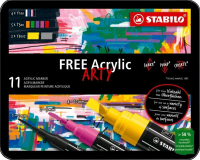 Marker Free Acrylic Starter Kit 11szt STABILO. Wydawca: Stabilo. SmakLiter.pl Opakowanie Marker Free Acrylic Starter Kit 11szt STABILO