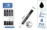Marker permanentny 4szt czarny. Wydawca: BeBasic. SmakLiter.pl Opakowanie Marker permanentny 4szt czarny