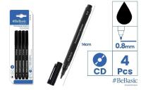 Marker permanentny 4szt czarny. Wydawca: BeBasic. SmakLiter.pl Opakowanie Marker permanentny 4szt czarny