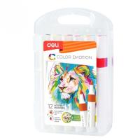 Markery akrylowe 12 szt.mix kolorów. Wydawca: DELI. SmakLiter.pl Opakowanie Markery akrylowe 12 szt.mix kolorów