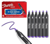 Markery akrylowe fioletowe (6szt). Wydawca: Sharpie. SmakLiter.pl Opakowanie Markery akrylowe fioletowe (6szt)