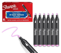 Markery akrylowe różowe (6szt). Wydawca: Sharpie. SmakLiter.pl Opakowanie Markery akrylowe różowe (6szt)