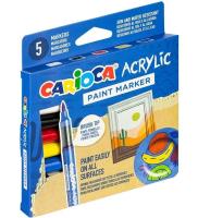 Opakowanie Markery akrylowe z pędzelkiem 5 kolorów CARIOCA