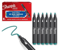 Markery akrylowe zielone (6szt). Wydawca: Sharpie. SmakLiter.pl Opakowanie Markery akrylowe zielone (6szt)