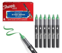 Markery akrylowe zielone (6szt). Wydawca: Sharpie. SmakLiter.pl Opakowanie Markery akrylowe zielone (6szt)