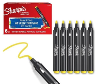 Markery akrylowe żółte (6szt). Wydawca: Sharpie. SmakLiter.pl Opakowanie Markery akrylowe żółte (6szt)