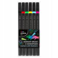Opakowanie Markery Brush z cienkopisem 6 kolorów KIDEA