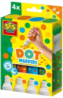Markery w kropki XXL 4 kolory. Wydawca: SES. SmakLiter.pl Opakowanie Markery w kropki XXL 4 kolory