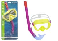 Maska do nurkowania z rurką żółto różowa. Wydawca: Bestway. SmakLiter.pl Opakowanie Maska do nurkowania z rurką żółto różowa