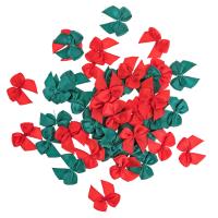 Mini kokardki satynowe czerwone, zielone BN 50szt. Wydawca: Dalprint. SmakLiter.pl Opakowanie Mini kokardki satynowe czerwone, zielone BN 50szt