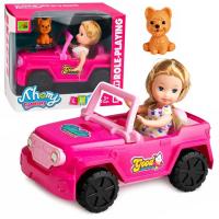 Opakowanie Mini laleczka w terenowym kabriolecie z pieskiem