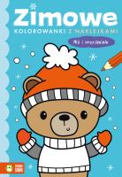 Miś i przyjaciele. Zimowe kolorowanki z naklejkami. Autor: Opracowanie zbiorowe. SmakLiter.pl Okładka książki Miś i przyjaciele. Zimowe kolorowanki z naklejkami