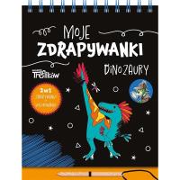 Moje zdrapywanki Dinozaury Rodzina Treflików. Autor: Płońska Katarzyna. SmakLiter.pl Okładka książki Moje zdrapywanki Dinozaury Rodzina Treflików