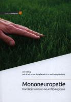 Mononeuropatie. Autor: M. Banach, J. Pigońska. SmakLiter.pl Okładka książki Mononeuropatie