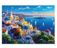 Opakowanie Mozaika diamentowa 5D - Santorini 40x30cm