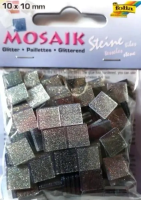 Mozaika kamyczki brokatowe 10x10mm szara. Wydawca: Galeria Hobby. SmakLiter.pl Opakowanie Mozaika kamyczki brokatowe 10x10mm szara