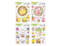 Naklejka na okno brokat Wielkanoc 30x42cm MIX. Wydawca: MFP. SmakLiter.pl Opakowanie Naklejka na okno brokat Wielkanoc 30x42cm MIX