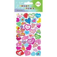 Naklejki 3D Puffy Hearts 10x20cm HAPPY COLOR. Wydawca: GDD. SmakLiter.pl Opakowanie Naklejki 3D Puffy Hearts 10x20cm HAPPY COLOR