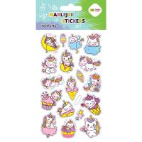 Opakowanie Naklejki 3D Puffy Unicorns 10x20cm HAPPY COLOR