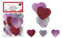 Opakowanie Naklejki brokat piankowe samoprzylep. Hearts 16szt