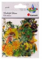 Naklejki foliowe kwiaty 40szt. Wydawca: Titanum. SmakLiter.pl Opakowanie Naklejki foliowe kwiaty 40szt