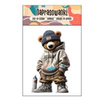 Opakowanie Naklejki na ubrania DTF - Miś Graffiti