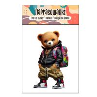 Opakowanie Naklejki na ubrania DTF - Miś z plecakiem