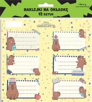 Naklejki na zeszyty - Kapibary (12szt). Wydawca: Henry. SmakLiter.pl Opakowanie Naklejki na zeszyty - Kapibary (12szt)