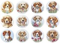 Naklejki papierowe na taśmie Psy 500szt. Wydawca: Titanum. SmakLiter.pl Opakowanie Naklejki papierowe na taśmie Psy 500szt