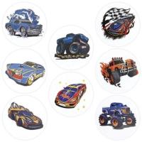 Naklejki papierowe na taśmie Samochody 500szt. Wydawca: Titanum. SmakLiter.pl Opakowanie Naklejki papierowe na taśmie Samochody 500szt