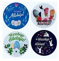 Opakowanie Naklejki papierowe na taśmie Wielkanoc 38mm 300szt