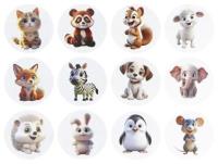 Naklejki papierowe na taśmie Zwierzątka 500szt. Wydawca: Titanum. SmakLiter.pl Opakowanie Naklejki papierowe na taśmie Zwierzątka 500szt