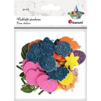 Opakowanie Naklejki piankowe brokatowe mix 50szt