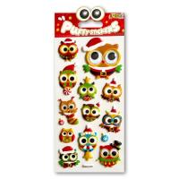 Opakowanie Naklejki puffy Christmas Owls
