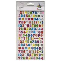 Opakowanie Naklejki wypukłe cyfry, znaki 162szt