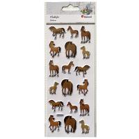 Opakowanie Naklejki wypukłe miękkie konie kreskówkowe 18szt